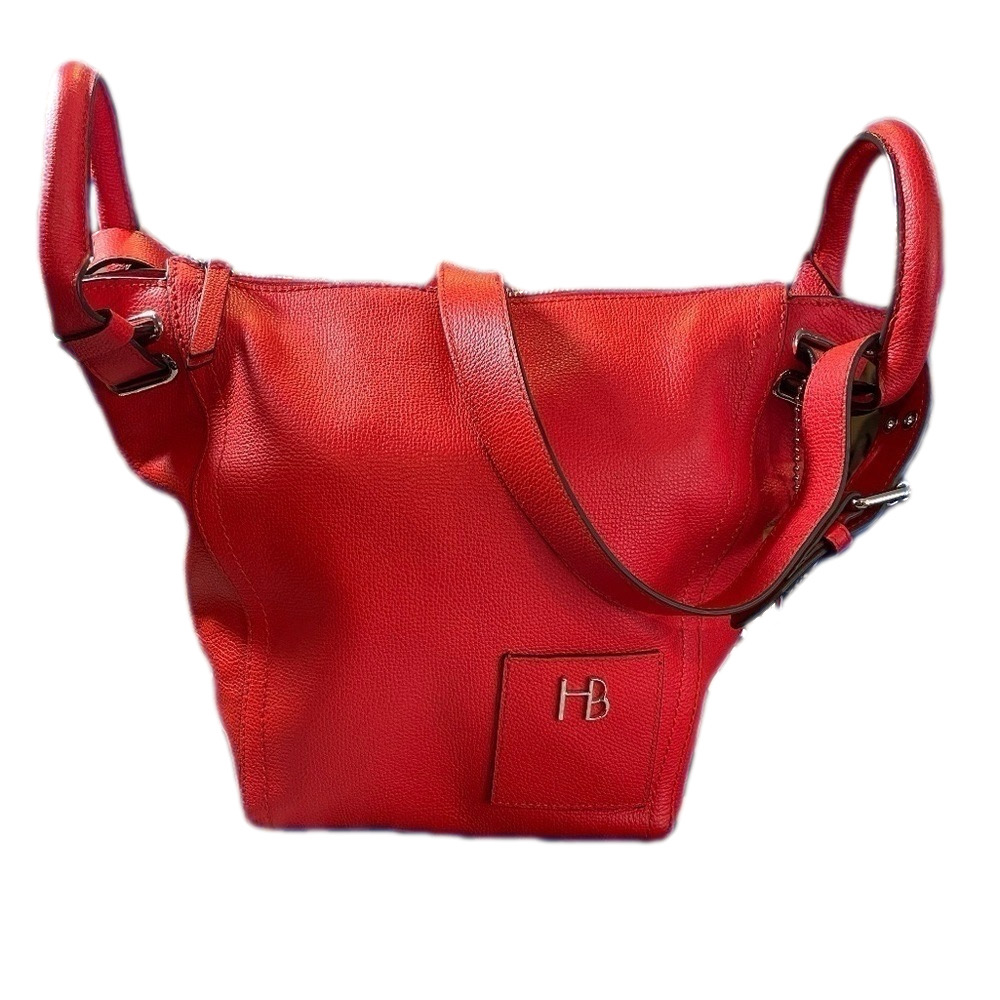Henri Bendel Tomato Red Pebbled Leather Rare Shoulder Bag NWOT & Dust Bag